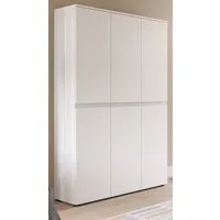 Inn.Furn Mehrzweckschrank Assino (Garderoben- und Schuhschrank in Weiß, 6-türig, 105 x 175 cm) mit Kleiderstange und 14 Einlegeböden