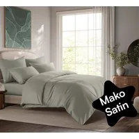 Seralino Bettwäsche Mako Satin Bettwäsche (100% Bio Baumwolle) mit Kissenbezug, 2 teilig, Fairtrade/ GOTS zertifiziert, uni Bettwäsche Set mit Reißverschluss