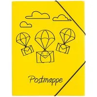 PAGNA Organisationsmappe Pagna Gummizugmappe A4 PP Postmappe 3 Einschlagklappen gelb
