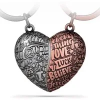 FABACH Schlüsselanhänger Herz-Puzzle - Partner Anhänger - Liebe Geschenk