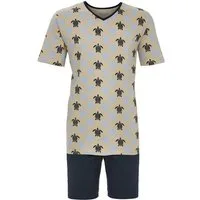 Ringella Shorty mit Schildkröten-Dessin und V-Ausschnitt (2 tlg) Bermuda mit Seitentaschen