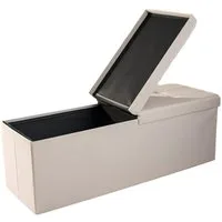 Zedelmaier Sitzbank 114cm mit Stauraum, Sitztruhe,faltbar Aufbewahrungsbox,Fußbank (ZD114-QS), Fußhocker max. Belastbarkeit 300 kg, 120 L, 114x38x38 cm