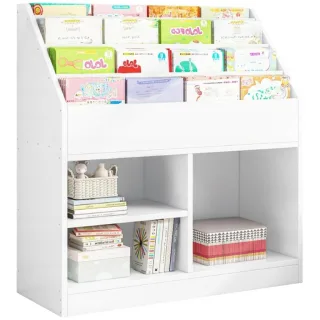 Regal, Weiß, Holzwerkstoff, 80x90x30 cm, Wohnzimmer, Regale, Bücherregale