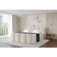 ALTDECOR Boxbett NINA-Z (Multipocket-Matratze H4, H3 Matratze Bonellfederung, Topper, Kopfteil), Doppelbett mit Fußteil