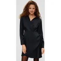 QS Minikleid Kleid Langarmkleid in Wickel-Optik