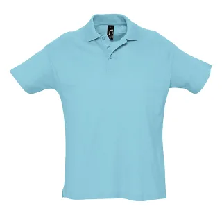 SOLS Herren Sommer II Pique Kurzarm-Poloshirt (Blau Atoll)