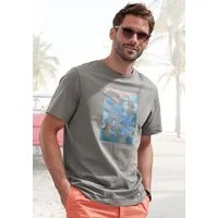 John Devin T-Shirt Rundhalsshirt mit Surf -Aufdruck aus reiner Baumwolle