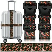 Agger Koffergurt 2er-Set Gepäckgurt Verstellbar,Leopardenmuster, für Reisen, (2-tlg), personalisierte Kofferbänder, robuste Kofferbänder, Schnellverschluss