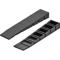 SO-TECH® Montagekeil Möbelkeile zum Ausgleich 1,2 - 7,5 mm Höhenunterschied, (50-St), Unterlegkeile mit Sollbruchstellen, Kunststoff, schwarz