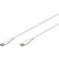 USB 2.0 Silikon-Anschlusskabel USB-C > USB-C weiß, 0,5 Meter, PD, Laden mit bis zu 60 Watt