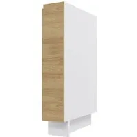 Feldmann-Wohnen Unterschrank Arezzo (1-St) 15x50x82cm grifflos weiß - Halifax Eiche (AZ-D15/cargo)
