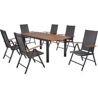 MERXX Garten-Essgruppe Valenza, (Set, 7-tlg), inkl. 6 Klappsessel, 1 Ausziehtisch