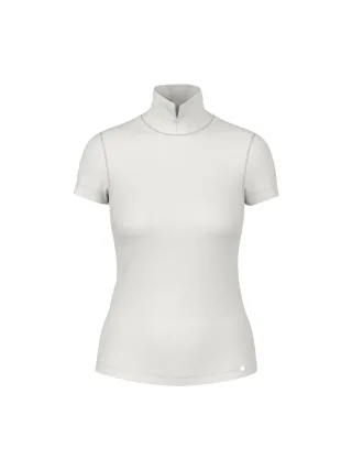 Marc Cain Additions - Stehkragen-Shirt aus Baumwollstretch vapor blue - Gr. - 38