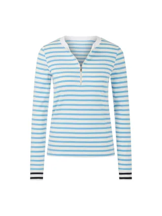 Marc Cain Sports - Gestreiftes Langarmshirt little boy blue - Gr. - 36