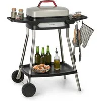 Klarstein Kontaktgrill Gatsby Elektrogrill 2000W Antihaft 40x36 cm Seitentische 20x32 cm, 2000 W, große Seitentische, Grillplatte mit Antihaft-Beschichtung