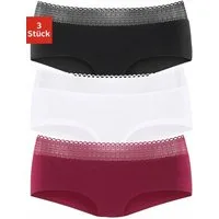 s.Oliver Panty (3er-Pack) aus elastischer Baumwoll-Qualität mit grafischer Spitze