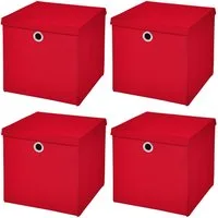 StickandShine Faltbox 4er SET 32 x 32 x 32 cm mit Deckel – perfekt für KALLAX - 19 Farben