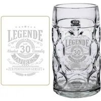 LUXENTU Bierkrug Legende seit 30 Jahren Maßkrug mit Gravur, 1-tlg., Glas