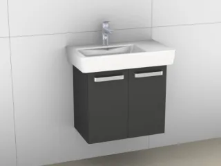 Artiqua 413 Waschtischunterschrank für Renova Compact 226165, 226265 Anthrazit Hochglanz, 413-WU2T-K 413-WU2T-K120-7015-51