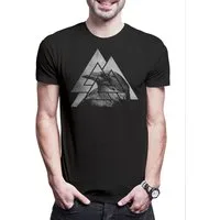 Urban Backwoods Print-Shirt Walknut Raven Herren T-Shirt Black Wikinger Vkings Loki Wotan Odhin (1-tlg) Odin Thor Asgard Yggdrasil