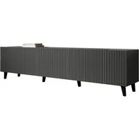 MIRJAN24 TV-Schrank Vamos Grey 200 (mit 4 Türen) Fronten gefräst, L: 201 cm