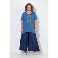 Ulla Popken Longshirt T-Shirt Fisch A-Linie Rundhals Halbarm