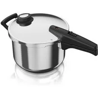 Arendo Schnellkochtopf Edelstahl Dampfkochtopf 6 Liter mit Sicherheitssystem, 5 Kochvarianten, Edelstahl (1-tlg), Dampfgaren, Einkochen, Für Induktionsherde, Gasherde und Ceranfelder