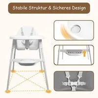 Yalion Kinderstuhl mit Tablett, Baby Essstuhl von 6-36 Monaten, max. 15 kg