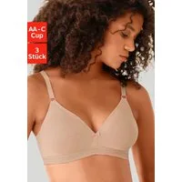petite fleur by Lascana Bralette-BH (Packung, 3 Stück) ohne Bügel im Triangel-Schnitt aus Baumwolle, Basic Dessous