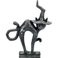 Figuren Shop GmbH Tierfigur Schwarze Katzen Figur – Hexen Statue Gothic Magie Dekofigur 15,5 cm