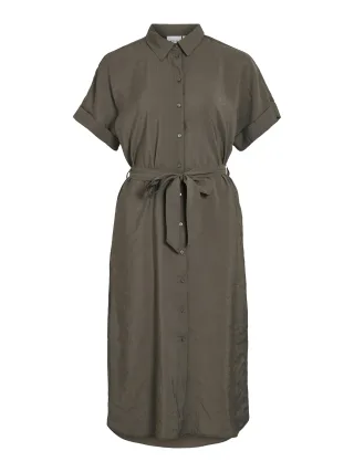 VILA - VIHULA S/S MIDI SHIRT DRESS - NOOS - Gr. - 36