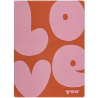 Wohndecke Silvretta 'Love' 140 x 200 cm Dunkelorange, DAVID FUSSENEGGER, Mit Zierstich, Made in Austria