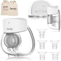 lionelo Elektrische Milchpumpe FIDI FREE LUMI, Set, Set mit unterschiedlich großen Trichtern, Hands-free/180 Min Akku/9 Stufen/LED-Anzeige/USB-C