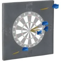relaxdays Dart-Wandschutz Dartscheibe Schutzring "R6", grau