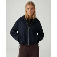 OPUS Blouson HALVI im Baumwoll Mix Lockere Passform, ovaler Schnitt, Langarm, Stehkragen