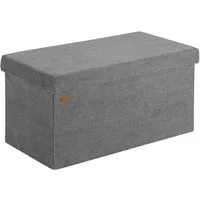 Casaria Sitzbank, Cord Anthrazit Faltbar 76x38cm 300kg Belastbarkeit Wohnzimmer