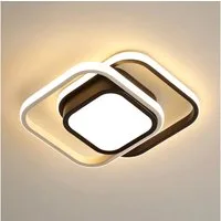 Riserva LED Deckenleuchte Moderne Quadratische LED Deckenleuchte Schwarz Weiß 32W Warmweiß, LED wechselbar
