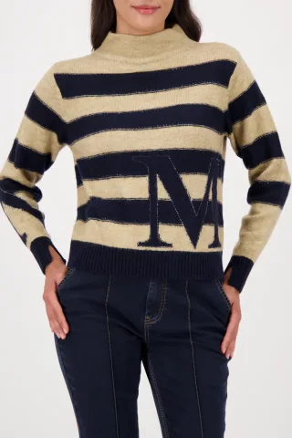 monari - Pullover mit Streifenmuster night sky ringel - Gr. - 40
