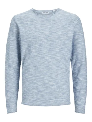 JACK&JONES - JJSLUB KNIT CREW NECK PS24 PLS faded denim