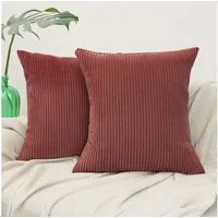 Amilian Dekokissen Sofakissen Couchkissen 2er Set - mit Füllung und Kissenbezug, weich, Hotelverschluss, formstabil