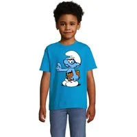 Blondie & Brownie T-Shirt Kinder Schlaubi Schlumpf Buch Schlumpfhausen Schlumpfine Kinder T-Shirt Schlumpf Motiv Baumwolle Regular Fit Jungen Mädchen