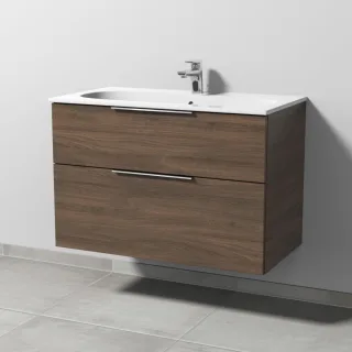 Sanipa 3way Waschtischunterbau zu Geberit Acanto Slim Waschtisch mit 2 Auszügen, Eiche-Arizona UM41280