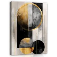 Wallarena Leinwandbild Art Deco Abstrakt - Schwarz - Modern - Hochformat - Wohnzimmer, Art Deco, 30x40x2cm