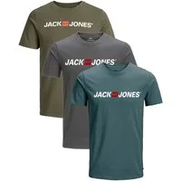 Jack & Jones T-Shirt Stilvolles Slim-Fit oder Regular Shirt mit Printdruck (3er-Pack) Printdruck