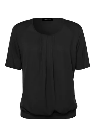 FRANK WALDER - Blusenshirt NOS im Materialmix schwarz - Gr. - 48