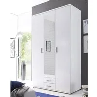 Bega Consult Kleiderschrank Kleiderschrank Karl Drehtürenschrank 3-türig weiß inkl. Spiegel 120 cm