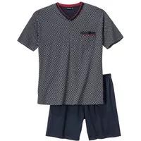 GÖTZBURG Shorty Götzburg Pyjama Shorty dunkelblau gemustert XXL (2 tlg)