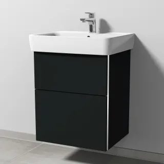 Sanipa 3way Waschtischunterbau zu Geberit Renova Plan Waschtisch mit 1 Tür, Vulkan-Matt BP8741V