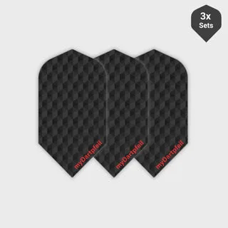 Slim Dart Flights Carbon (3 Sets) - Schwarz