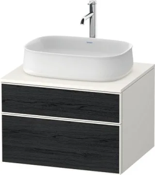 Duravit Zencha Konsolenwaschtischunterbau wandhängend Eiche Schwarz & Weiß Matt & Supermatt 650x550x ZE4820016840000